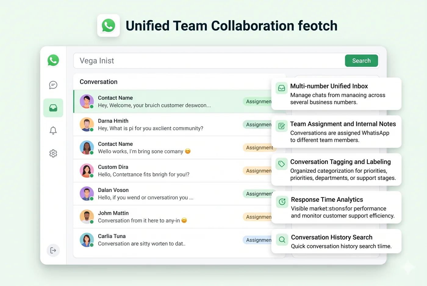 Smart Inbox — Unified Team Collaboration | wChatFlowAI WhatsApp Business API Platform